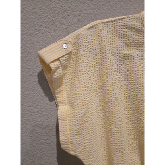 Koton Women's Yellow Striped Romper Dress Lemon Embroidery 10 Preppy Seersucker - Picture 9 of 12